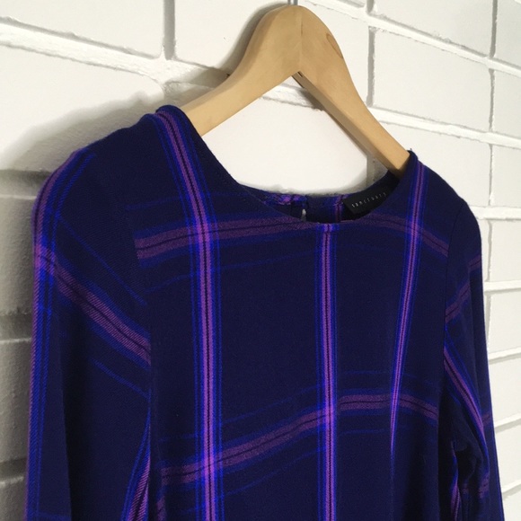 ⚡️$10⚡️Sanctuary | Purple/Blue Plaid Flannel Ruffled-Cuff Top - Picture 6 of 16